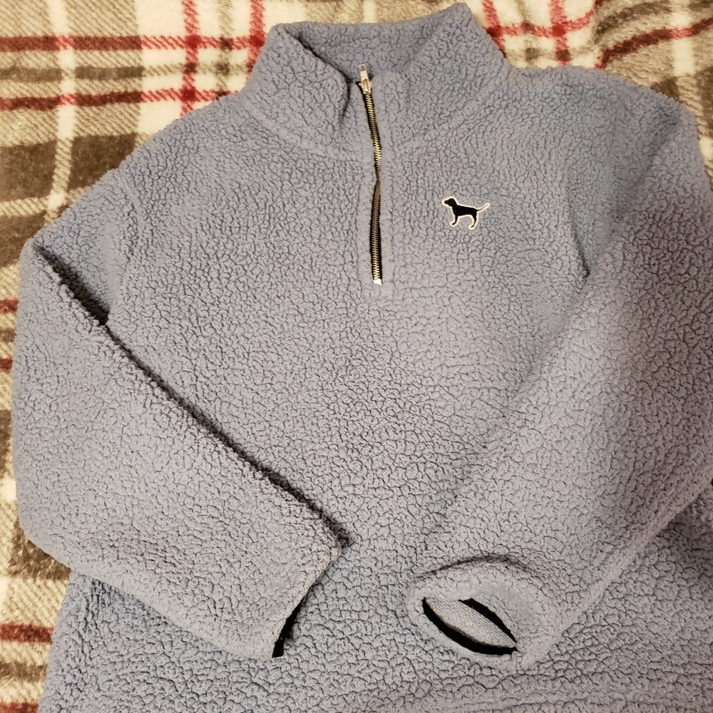 PINK sherpa pullover size large